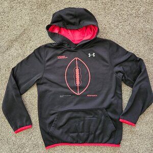 Boys Under Armour football hoodie size youth large red and black